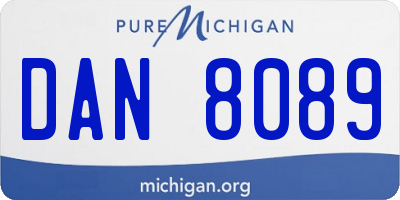 MI license plate DAN8089