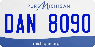 MI license plate DAN8090
