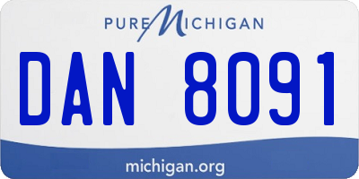 MI license plate DAN8091