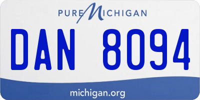 MI license plate DAN8094
