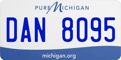 MI license plate DAN8095
