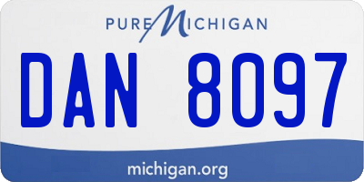 MI license plate DAN8097