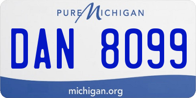 MI license plate DAN8099