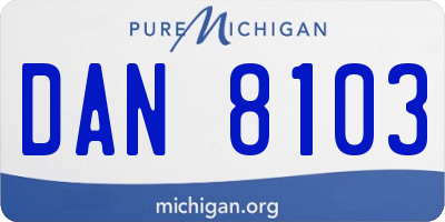 MI license plate DAN8103