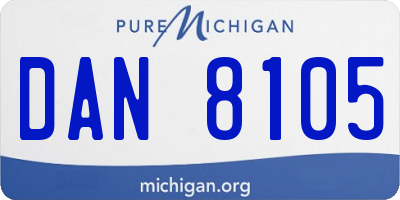 MI license plate DAN8105