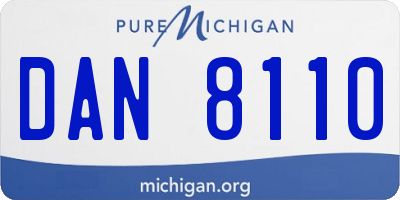 MI license plate DAN8110