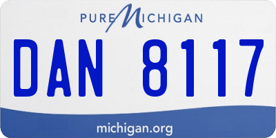 MI license plate DAN8117