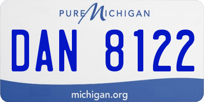 MI license plate DAN8122