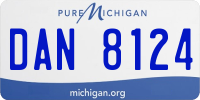 MI license plate DAN8124
