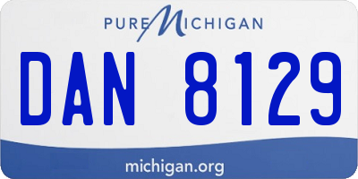 MI license plate DAN8129