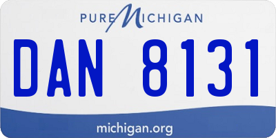 MI license plate DAN8131