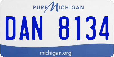 MI license plate DAN8134