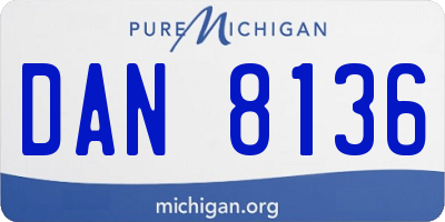 MI license plate DAN8136