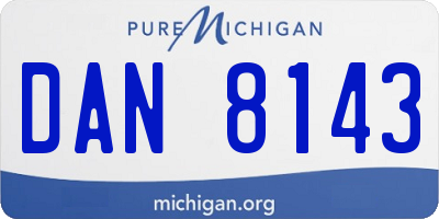 MI license plate DAN8143