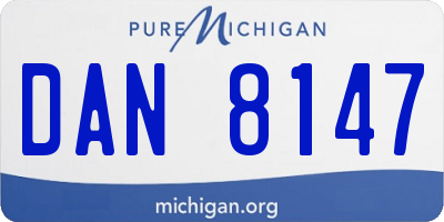 MI license plate DAN8147