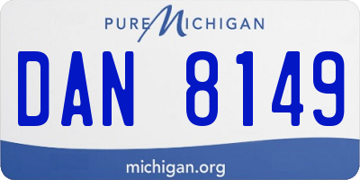 MI license plate DAN8149