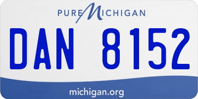 MI license plate DAN8152