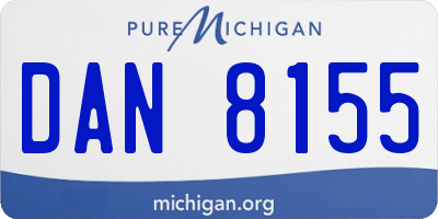MI license plate DAN8155