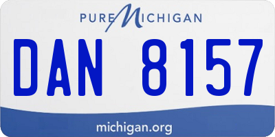 MI license plate DAN8157