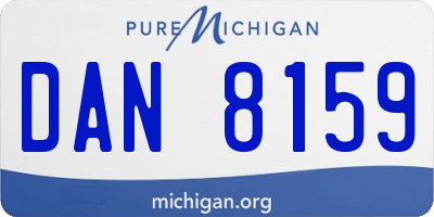 MI license plate DAN8159