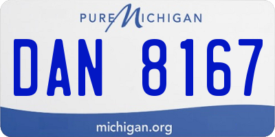 MI license plate DAN8167