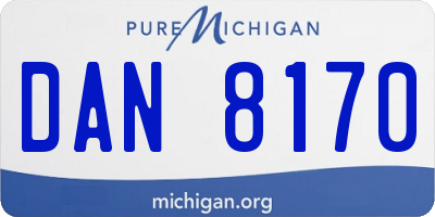 MI license plate DAN8170
