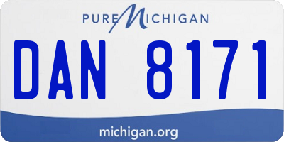MI license plate DAN8171