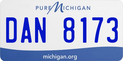 MI license plate DAN8173