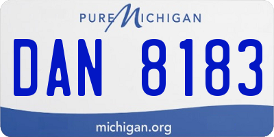 MI license plate DAN8183