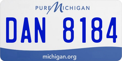 MI license plate DAN8184