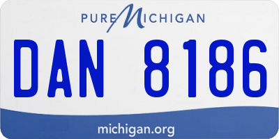 MI license plate DAN8186