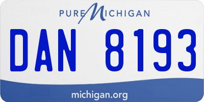 MI license plate DAN8193