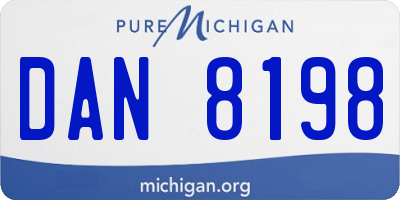 MI license plate DAN8198
