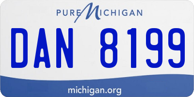 MI license plate DAN8199