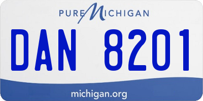 MI license plate DAN8201