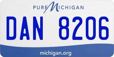 MI license plate DAN8206