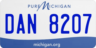 MI license plate DAN8207