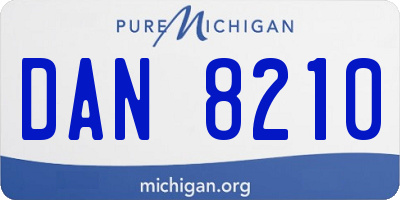 MI license plate DAN8210