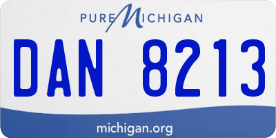 MI license plate DAN8213
