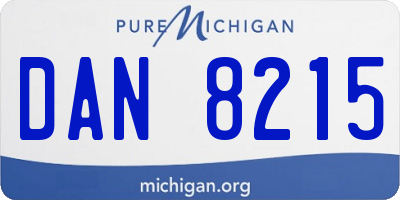 MI license plate DAN8215