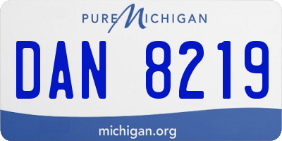 MI license plate DAN8219