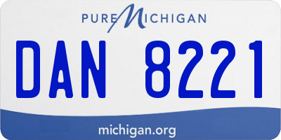 MI license plate DAN8221