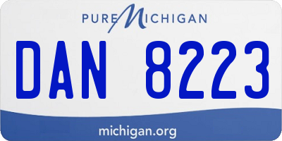 MI license plate DAN8223