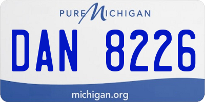 MI license plate DAN8226