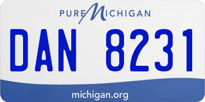 MI license plate DAN8231