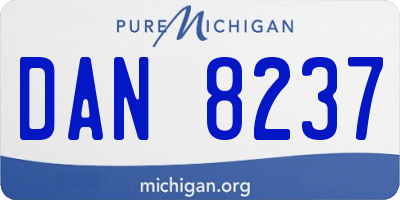 MI license plate DAN8237