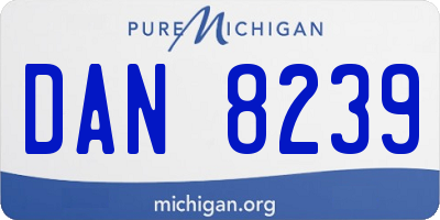 MI license plate DAN8239