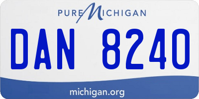 MI license plate DAN8240