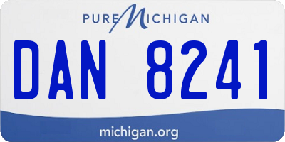 MI license plate DAN8241