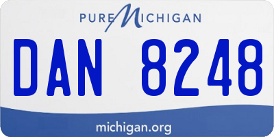 MI license plate DAN8248